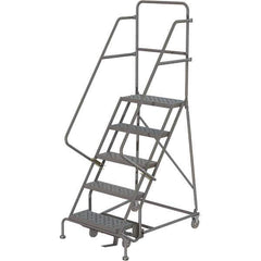 TRI-ARC - 83" 5 Step Ladder - 350 Lb Capacity, 47-1/2" Platform Height, 20" Base Width x 42" Depth, Perforated Tread - USA Tool & Supply