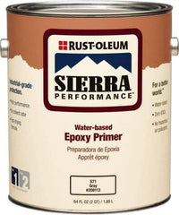 Rust-Oleum - 1 Gal Gray Water-Based Acrylic Enamel Primer - 215 to 320 Sq Ft Coverage, 3 gL Content, Quick Drying, Interior/Exterior - USA Tool & Supply