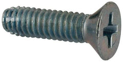 Value Collection - #8-32 UNC Thread, 5/8" OAL, #2 Phillips Drive Steel Thread Cutting Screw - Flat Head, Grade 1016-1024, Point Type F, Zinc-Plated Finish - USA Tool & Supply