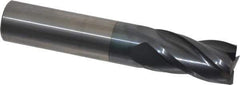 Hertel - 5/8", 1-1/4" LOC, 5/8" Shank Diam, 3-1/2" OAL, 4 Flute, Solid Carbide Square End Mill - Single End, AlTiN Finish, Spiral Flute, 30° Helix, Centercutting, Right Hand Cut, Right Hand Flute - USA Tool & Supply