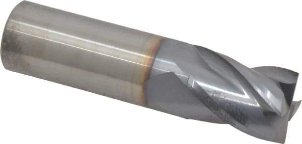 Hertel - 3/4", 1" LOC, 3/4" Shank Diam, 3" OAL, 4 Flute, Solid Carbide Square End Mill - Single End, TiCN Finish, Spiral Flute, 30° Helix, Centercutting, Right Hand Cut, Right Hand Flute - USA Tool & Supply