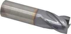 Hertel - 3/4", 1" LOC, 3/4" Shank Diam, 3" OAL, 4 Flute, Solid Carbide Square End Mill - Single End, TiCN Finish, Spiral Flute, 30° Helix, Centercutting, Right Hand Cut, Right Hand Flute - USA Tool & Supply