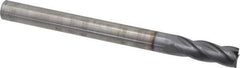 Hertel - 1/2", 1-1/2" LOC, 1/2" Shank Diam, 6" OAL, 4 Flute, Solid Carbide Square End Mill - Single End, TiCN Finish, Spiral Flute, 30° Helix, Centercutting, Right Hand Cut, Right Hand Flute - USA Tool & Supply