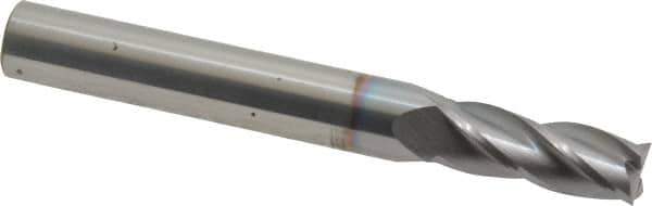Hertel - 9/32", 3/4" LOC, 5/16" Shank Diam, 2-1/2" OAL, 4 Flute, Solid Carbide Square End Mill - Single End, TiCN Finish, Spiral Flute, 30° Helix, Centercutting, Right Hand Cut, Right Hand Flute - USA Tool & Supply
