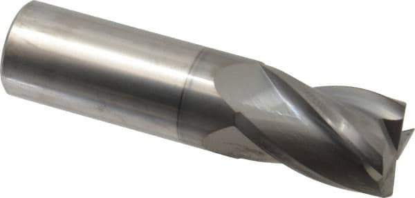 Hertel - 1", 1-1/2" LOC, 1" Shank Diam, 4" OAL, 4 Flute, Solid Carbide Square End Mill - Single End, TiCN Finish, Spiral Flute, 30° Helix, Centercutting, Right Hand Cut, Right Hand Flute - USA Tool & Supply