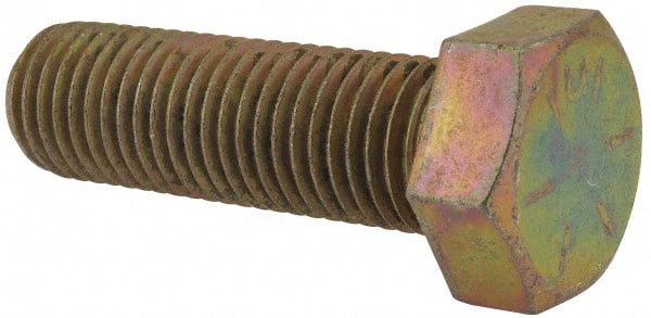 Made in USA - 1-8 UNC, 3-1/4" Length Under Head Hex Head Cap Screw - USA Tool & Supply