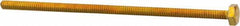 Made in North America - 1/4-20 UNC, 5-1/2" Length Under Head Hex Head Cap Screw - Fully Threaded, Grade 8 Alloy Steel, Zinc Yellow Dichromate Finish, 7/16" Hex - USA Tool & Supply