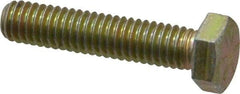 Made in USA - 5/16-18 UNC, 1-1/2" Length Under Head Hex Head Cap Screw - Fully Threaded, Grade 8 Alloy Steel, Zinc Yellow Dichromate Finish, 1/2" Hex - USA Tool & Supply