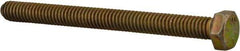 Made in USA - 5/16-18 UNC, 3-1/2" Length Under Head Hex Head Cap Screw - Fully Threaded, Grade 8 Alloy Steel, Zinc Yellow Dichromate Finish, 1/2" Hex - USA Tool & Supply