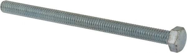 Made in North America - 5/16-18 UNC, 4-1/2" Length Under Head Hex Head Cap Screw - Fully Threaded, Grade 8 Alloy Steel, Zinc Yellow Dichromate Finish, 1/2" Hex - USA Tool & Supply