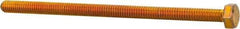Made in North America - 5/16-18 UNC, 5-1/2" Length Under Head Hex Head Cap Screw - Fully Threaded, Grade 8 Alloy Steel, Zinc Yellow Dichromate Finish, 1/2" Hex - USA Tool & Supply