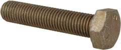 Made in USA - 5/16-24 UNF, 1-1/2" Length Under Head Hex Head Cap Screw - Fully Threaded, Grade 8 Alloy Steel, Zinc Yellow Dichromate Finish, 1/2" Hex - USA Tool & Supply