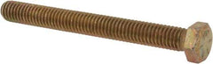 Made in USA - 3/8-16 UNC, 3-1/2" Length Under Head Hex Head Cap Screw - Fully Threaded, Grade 8 Alloy Steel, Zinc Yellow Dichromate Finish, 9/16" Hex - USA Tool & Supply