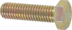 Made in USA - 1/2-13 UNC, 1-3/4" Length Under Head Hex Head Cap Screw - Fully Threaded, Grade 8 Alloy Steel, Zinc Yellow Dichromate Finish, 3/4" Hex - USA Tool & Supply