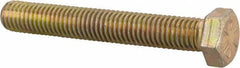 Made in USA - 1/2-13 UNC, 3-1/2" Length Under Head Hex Head Cap Screw - Fully Threaded, Grade 8 Alloy Steel, Zinc Yellow Dichromate Finish, 3/4" Hex - USA Tool & Supply