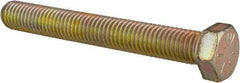 Made in USA - 1/2-13 UNC, 4" Length Under Head Hex Head Cap Screw - Fully Threaded, Grade 8 Alloy Steel, Zinc Yellow Dichromate Finish, 3/4" Hex - USA Tool & Supply