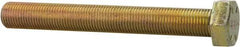 Made in USA - 1/2-20 UNF, 4" Length Under Head Hex Head Cap Screw - Fully Threaded, Grade 8 Alloy Steel, Zinc Yellow Dichromate Finish, 3/4" Hex - USA Tool & Supply