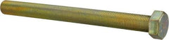 Made in USA - 1/2-20 UNF, 5-1/2" Length Under Head Hex Head Cap Screw - Fully Threaded, Grade 8 Alloy Steel, Zinc Yellow Dichromate Finish, 3/4" Hex - USA Tool & Supply