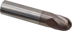 Hertel - 5/8" Diam, 3/4" LOC, 4 Flute Solid Carbide Ball End Mill - TiCN Finish, Single End, 3" OAL, 5/8" Shank Diam - USA Tool & Supply