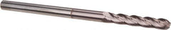 Hertel - 1/8" Diam, 3/4" LOC, 4 Flute Solid Carbide Ball End Mill - TiCN Finish, Single End, 2-1/4" OAL, 1/8" Shank Diam - USA Tool & Supply