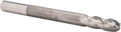 Hertel - 1/2" Diam, 1-1/2" LOC, 4 Flute Solid Carbide Ball End Mill - TiCN Finish, Single End, 6" OAL, 1/2" Shank Diam - USA Tool & Supply