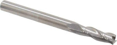 Hertel - 3/16", 5/8" LOC, 3/16" Shank Diam, 2" OAL, 3 Flute, Solid Carbide Square End Mill - Single End, Uncoated, Spiral Flute, 30° Helix, Centercutting, Right Hand Cut - USA Tool & Supply