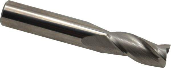 Hertel - 7/16", 1" LOC, 7/16" Shank Diam, 2-3/4" OAL, 3 Flute, Solid Carbide Square End Mill - Single End, Uncoated, Spiral Flute, 30° Helix, Centercutting, Right Hand Cut - USA Tool & Supply