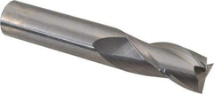 Hertel - 5/8", 1-1/4" LOC, 5/8" Shank Diam, 3-1/2" OAL, 3 Flute, Solid Carbide Square End Mill - Single End, Uncoated, Spiral Flute, 30° Helix, Centercutting, Right Hand Cut - USA Tool & Supply