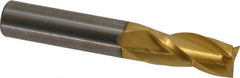 Hertel - 7/16", 1" LOC, 7/16" Shank Diam, 2-3/4" OAL, 3 Flute, Solid Carbide Square End Mill - Single End, TiN Finish, Spiral Flute, 30° Helix, Centercutting, Right Hand Cut - USA Tool & Supply