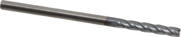 Hertel - 1/8" Diam, 3/4" LOC, 4 Flute Solid Carbide Roughing Square End Mill - TiCN Finish, 2-1/4" OAL, 1/8" Shank Diam, Single End, Centercutting - USA Tool & Supply