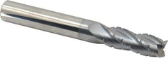Hertel - 3/8" Diam, 1-1/8" LOC, 4 Flute Solid Carbide Roughing Square End Mill - TiCN Finish, 3" OAL, 3/8" Shank Diam, Single End, Centercutting - USA Tool & Supply