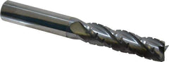 Hertel - 1/2" Diam, 2" LOC, 4 Flute Solid Carbide Roughing Square End Mill - TiCN Finish, 4" OAL, 1/2" Shank Diam, Single End, Centercutting - USA Tool & Supply