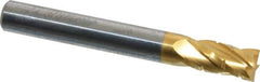 Hertel - 1/4" Diam, 1/2" LOC, 4 Flute Solid Carbide Roughing Square End Mill - TiN Finish, 2" OAL, 1/4" Shank Diam, Single End, Centercutting - USA Tool & Supply