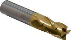 Hertel - 3/4" Diam, 1-1/2" LOC, 4 Flute Solid Carbide Roughing Square End Mill - TiN Finish, 4" OAL, 3/4" Shank Diam, Single End, Centercutting - USA Tool & Supply