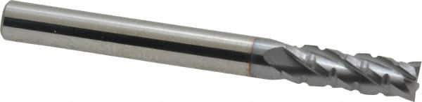 Hertel - 1/4" Diam, 3/4" LOC, 4 Flute Solid Carbide Roughing Square End Mill - TiCN Finish, 2-1/2" OAL, 1/4" Shank Diam, Single End, Centercutting - USA Tool & Supply