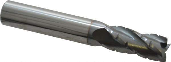 Hertel - 3/8" Diam, 7/8" LOC, 4 Flute Solid Carbide Roughing Square End Mill - TiCN Finish, 2-1/2" OAL, 3/8" Shank Diam, Single End, Centercutting - USA Tool & Supply