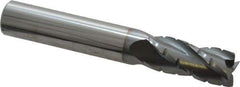 Hertel - 3/8" Diam, 7/8" LOC, 4 Flute Solid Carbide Roughing Square End Mill - TiCN Finish, 2-1/2" OAL, 3/8" Shank Diam, Single End, Centercutting - USA Tool & Supply