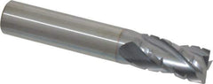 Hertel - 1/2" Diam, 1" LOC, 4 Flute Solid Carbide Roughing Square End Mill - TiCN Finish, 3" OAL, 1/2" Shank Diam, Single End, Centercutting - USA Tool & Supply