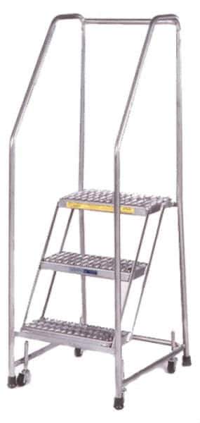 Ballymore - 103" 7 Step Ladder - 300 Lb Capacity, 70" Platform Height, 24" Base Width x 56" Depth, Heavy-Duty Serrated Grating - USA Tool & Supply