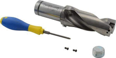Iscar - 3-1/2" Max Drill Depth, 2xD, 1-3/4" Diam, Indexable Insert Drill - 2 Inserts, 1-1/2" Shank Diam, Straight Shank - USA Tool & Supply