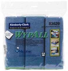 WypAll - Reusable Microfiber Wipes - Packet, 15-3/4" x 15-3/4" Sheet Size, Blue - USA Tool & Supply