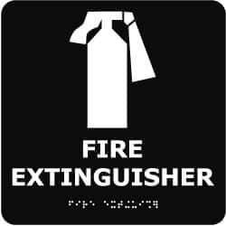 NMC - Fire Extinguisher, Plastic Fire Sign - 8" Wide x 8" High - USA Tool & Supply