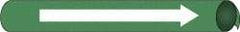 NMC - Pipe Marker with No Legend and Arrow Graphic - 8 to 10" Pipe Outside Diam, White on Green - USA Tool & Supply