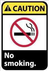 NMC - "Caution - No Smoking", 14" Long x 10" Wide, Aluminum Safety Sign - Rectangle, 0.04" Thick, Use for Accident Prevention - USA Tool & Supply
