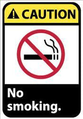 NMC - "Caution - No Smoking", 14" Long x 10" Wide, Aluminum Safety Sign - Rectangle, 0.04" Thick, Use for Accident Prevention - USA Tool & Supply