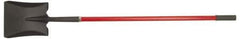 PRO-SOURCE - 11" High x 9-1/2" Wide Square Steel Shovel - 48" Long Fiberglass Straight Handle, Front Turned - USA Tool & Supply