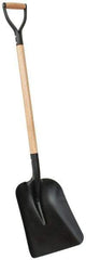 PRO-SOURCE - 13" High x 11" Wide Square Steel Shovel - 34" Long Wood D-Grip Handle - USA Tool & Supply