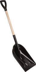 PRO-SOURCE - 14" High x 18" Wide Square Plastic Shovel - 29" Long Wood D-Grip Handle - USA Tool & Supply