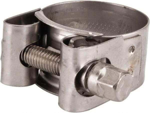 Mikalor - 1-1/8" Hose, 0.71" Wide x 0.04" Thick, T-Bolt Hose Clamp - 1.06 to 1.14" Diam, Stainless Steel - USA Tool & Supply