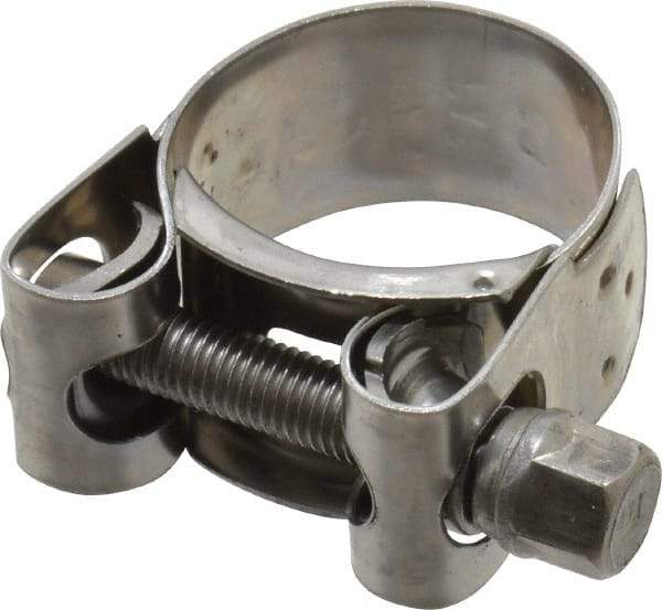 Mikalor - 1-3/16" Hose, 0.78" Wide x 0.04" Thick, T-Bolt Hose Clamp - 1.14 to 1.22" Diam, Stainless Steel - USA Tool & Supply